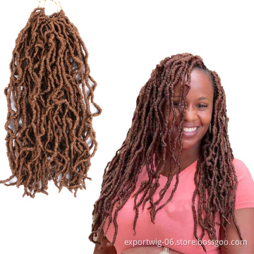 Synthetic New Locs Braiding Hair Extension Wavy Curl Faux Locs Crochet Hair Goddess Ombre Wholesale New Wavy Locs Bulk For Woman